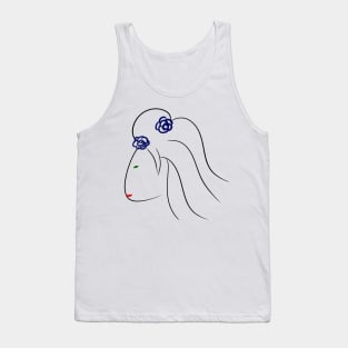 Minimal woman with flowers Tank Top